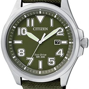 Reloj Citizen Eco Drive Militar Verde Nylon AW1410-32X